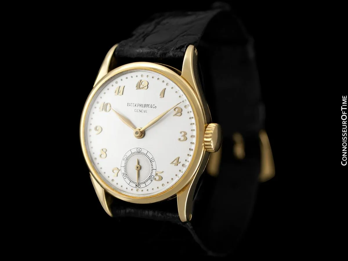 1950 Patek Philippe Vintage Calatrava Ref. 2418 Mens Watch, 18K Gold - Rare Breguet Dial