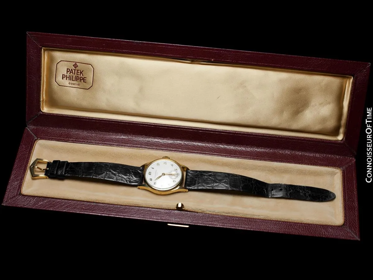 1950 Patek Philippe Vintage Calatrava Ref. 2418 Mens Watch, 18K Gold - Rare Breguet Dial
