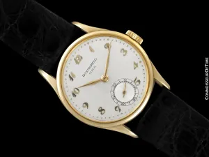 1950 Patek Philippe Vintage Calatrava Ref. 2418 Mens Watch, 18K Gold - Rare Breguet Dial