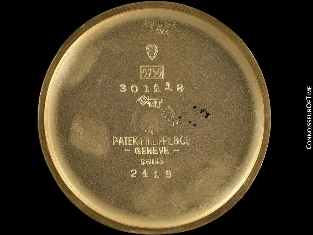 1950 Patek Philippe Vintage Calatrava Ref. 2418 Mens Watch, 18K Gold - Rare Breguet Dial