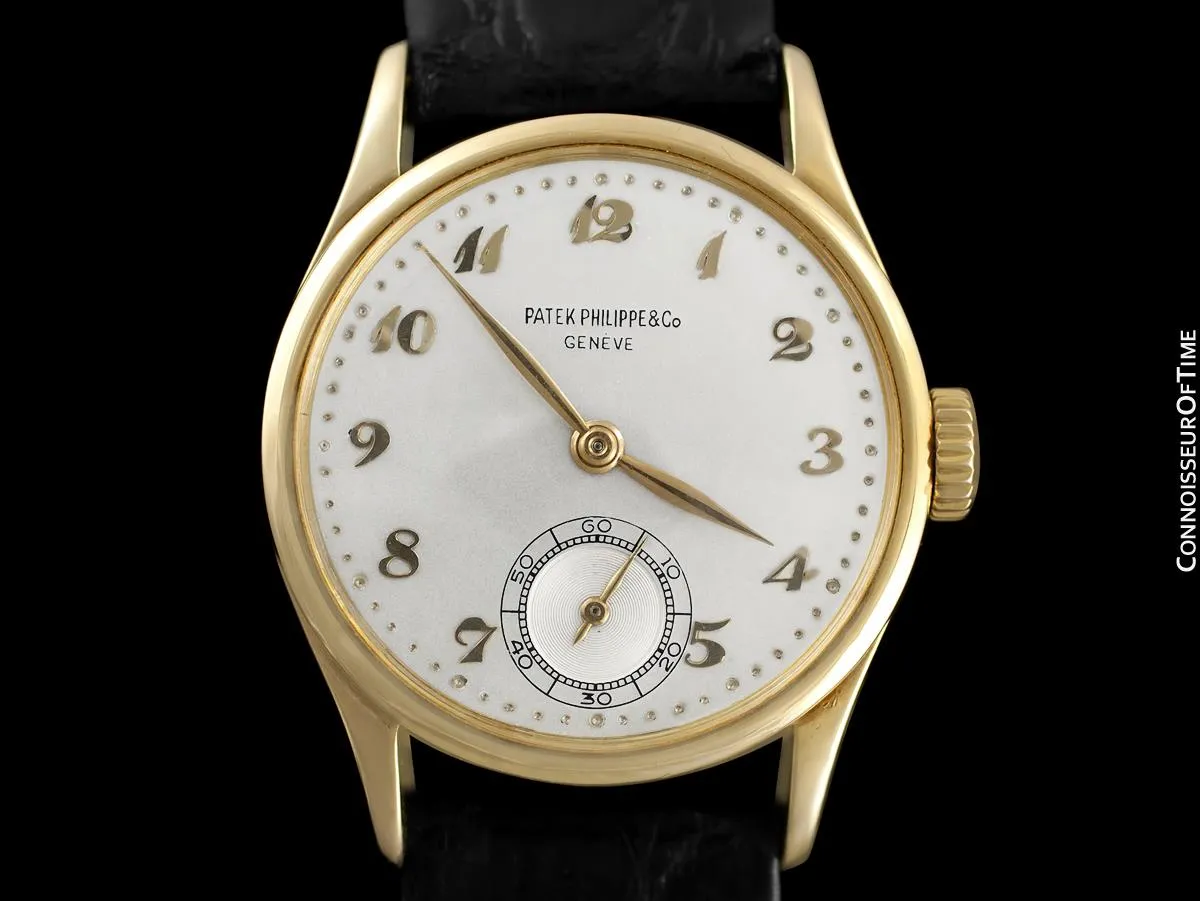 1950 Patek Philippe Vintage Calatrava Ref. 2418 Mens Watch, 18K Gold - Rare Breguet Dial