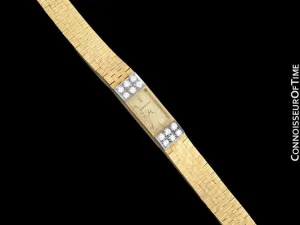 1950's Audemars Piguet Rare Vintage Ladies Backwind Watch - 18K Gold & Diamonds