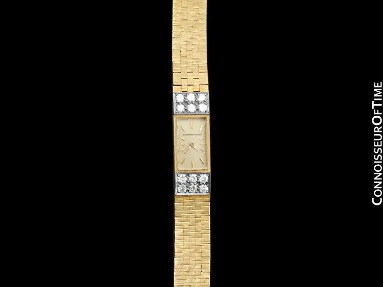 1950's Audemars Piguet Rare Vintage Ladies Backwind Watch - 18K Gold & Diamonds