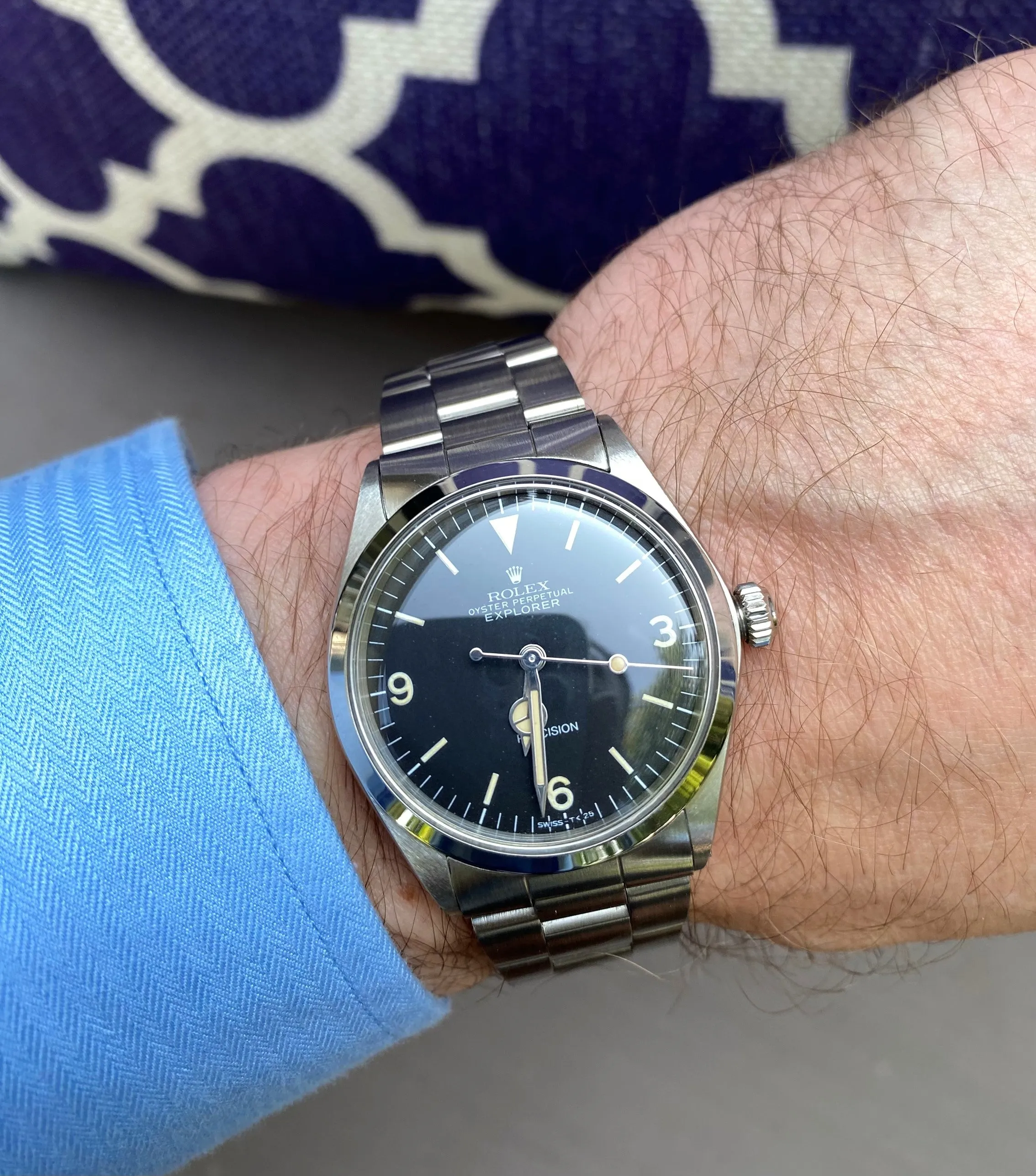 1974 Rolex Oyster Perpetual Explorer Tribute Ref. 5500 Classic Vintage Mens Watch - Stainless Steel