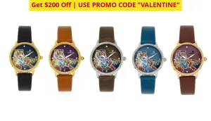 $200 OFF   FREE RETURNS: Empress Diana Automatic Engraved Leather Band Watches - Ships Quick!