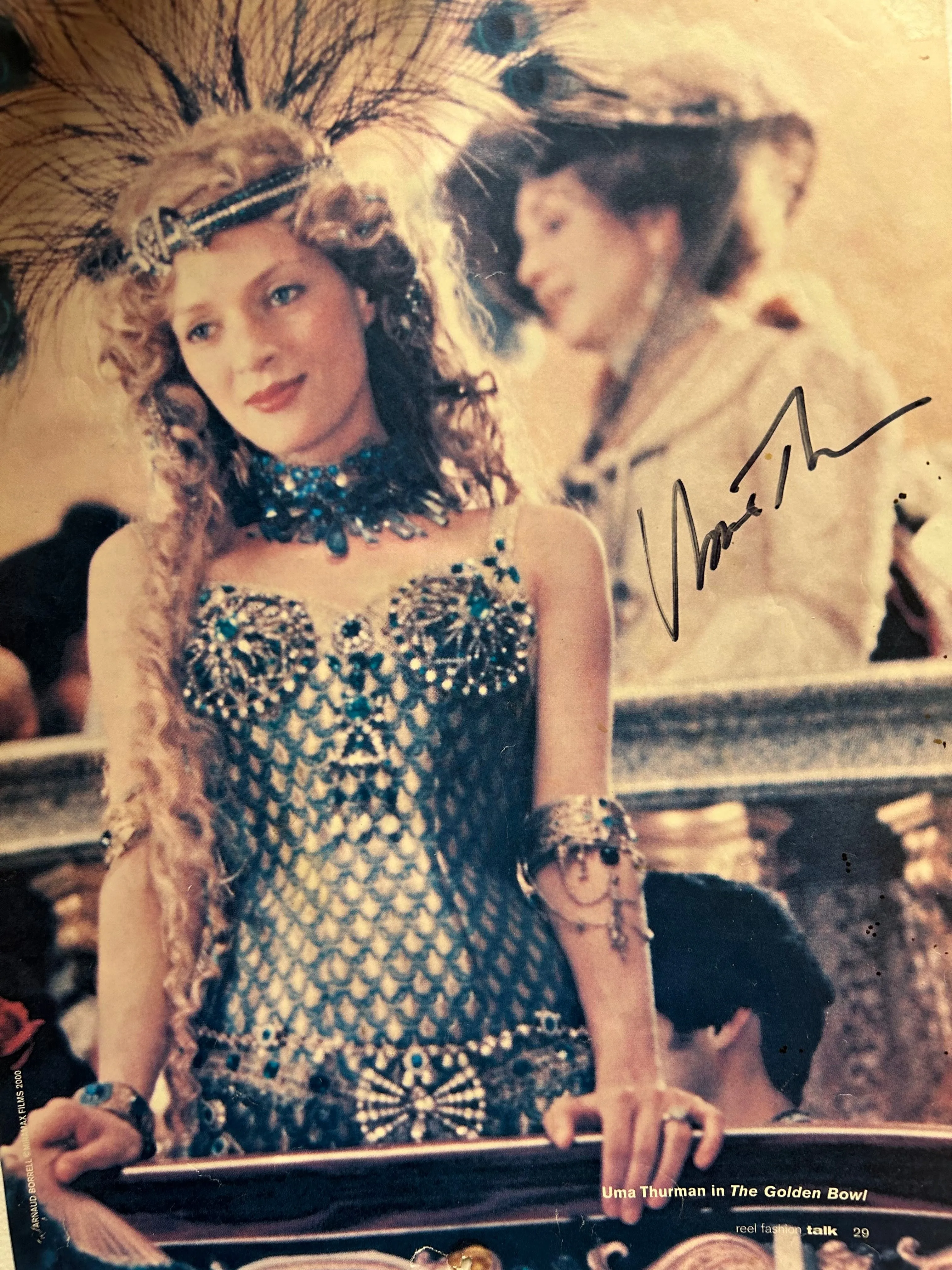 2000 Urma Thurman Signed "The Golden Bowl" Film Promotion - $1K APR w/ CoA!