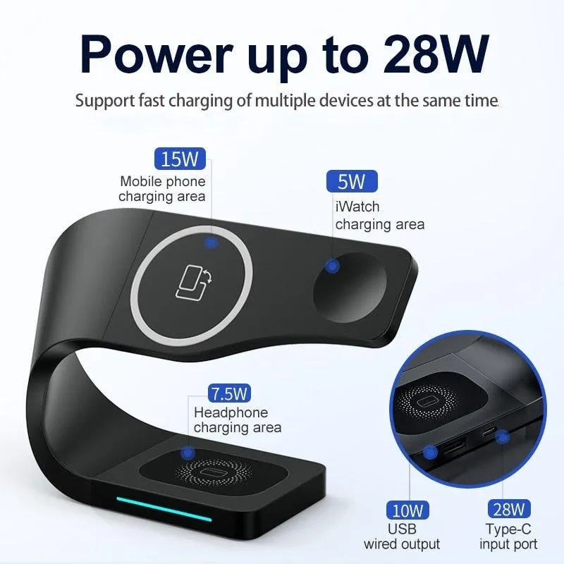 4 in 1 Magnetic Wireless Charging Dock Sation For iPhone Apple Watch AirPods