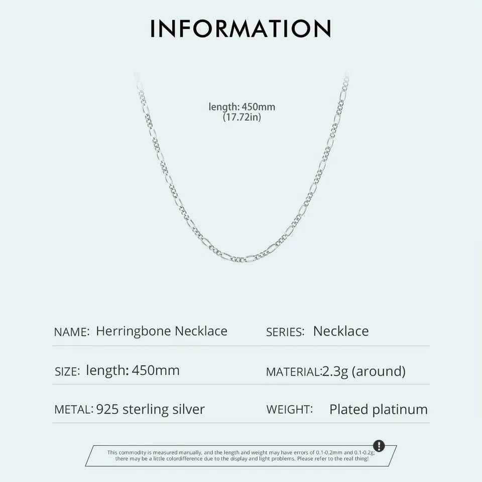 925 Sterling Silver Chain Necklace Classic Cable Chain Necklace Thin & Dainty & Sturdy Chain Necklaces 17.71 Inch