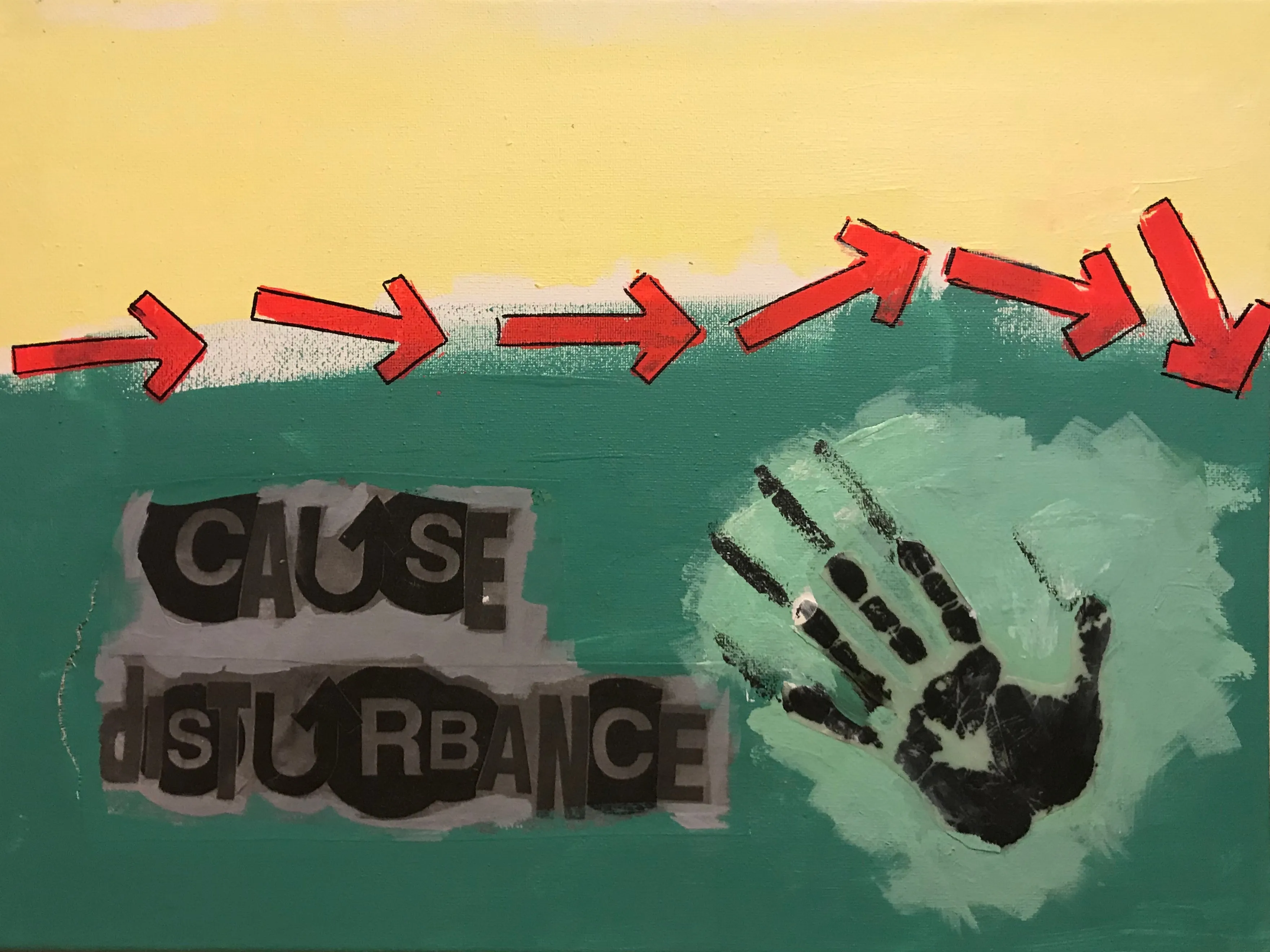 AL DÍAZ "Cause Disturbance" Mixed Media on Canvas, 2020 - $6K Appraisal Value!