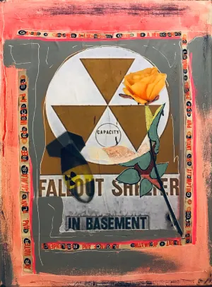 AL DÍAZ "Fallout Shelter" Mixed Media on Canvas, 2020 - $8K Appraisal Value!