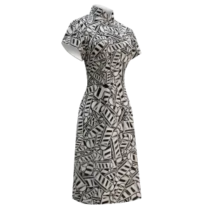 【BARBER TWIRL】100% Silk Cheongsam (Short Sleeve) (香港士多) (轉轉燈)