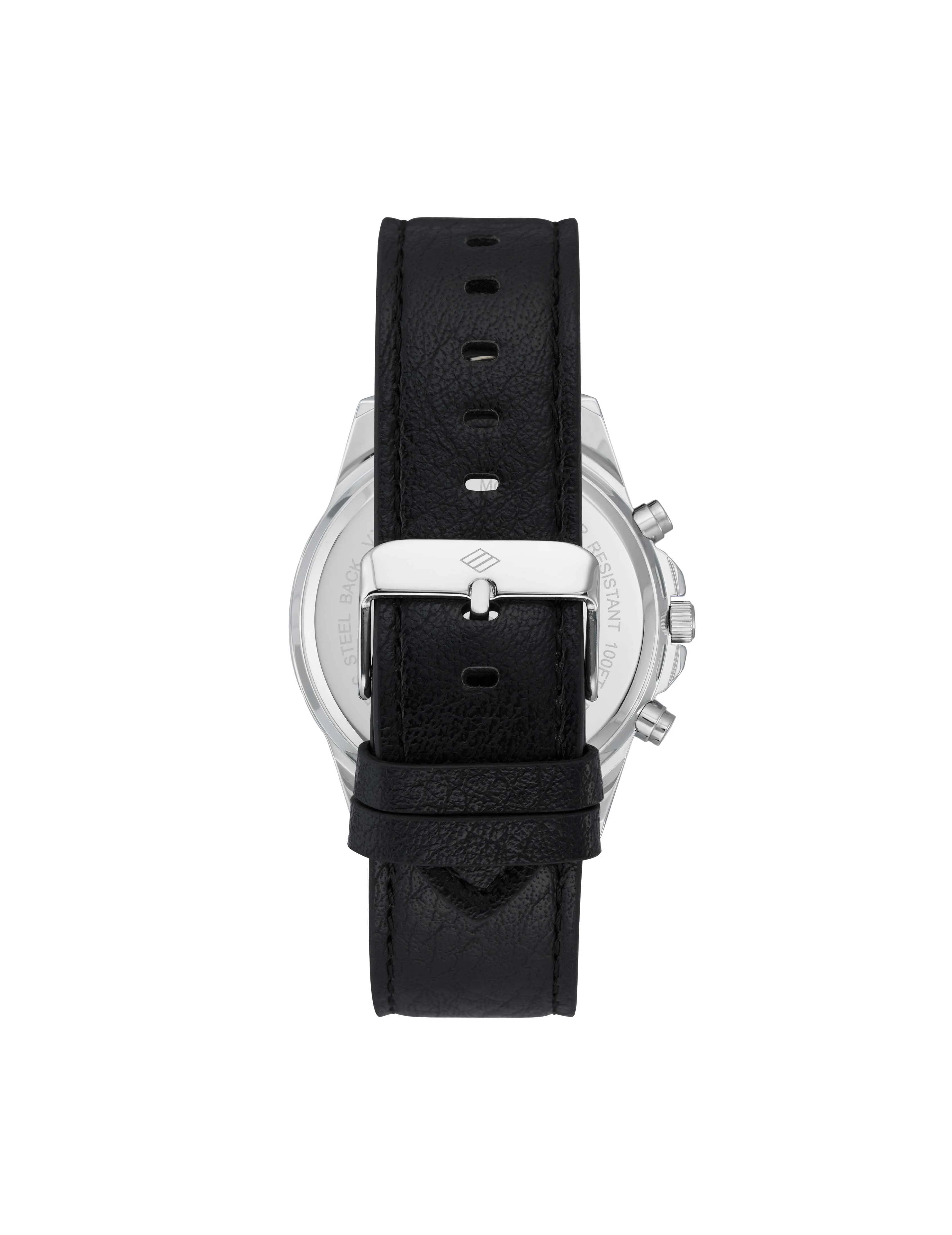 Black & Silver Multi-Function Strap Watch