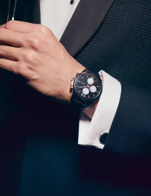Black & Silver Multi-Function Strap Watch