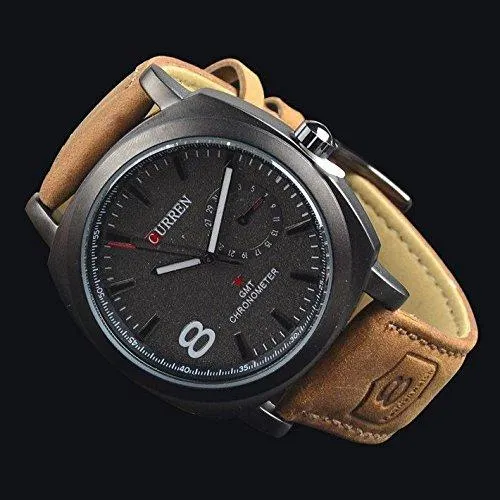 Blue Diamond Analogue Black Dial Men's Watch - 2565953