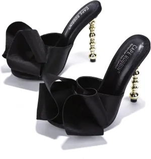 Cape Robbin Salsa Women's Sandals Sexy High Heels Open Toe Oval Pumps Black