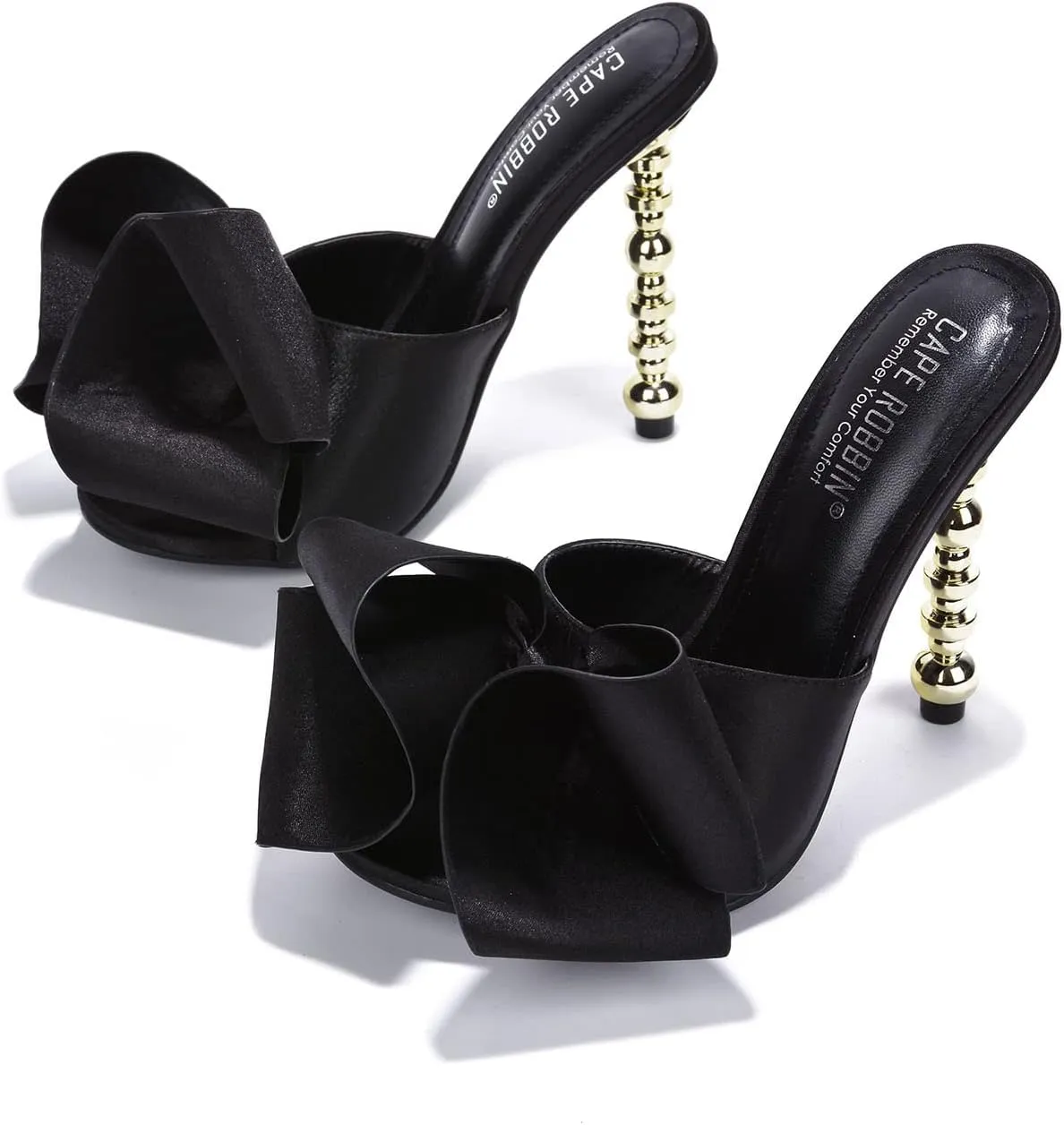 Cape Robbin Salsa Women's Sandals Sexy High Heels Open Toe Oval Pumps Black