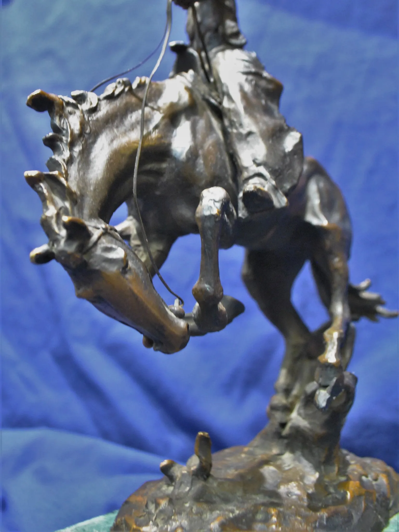 CARL KAUBA "Rodeo Rider" Signed 1890s Bronze Sculpture - Western Cowboy & Horse - $6K VALUE*