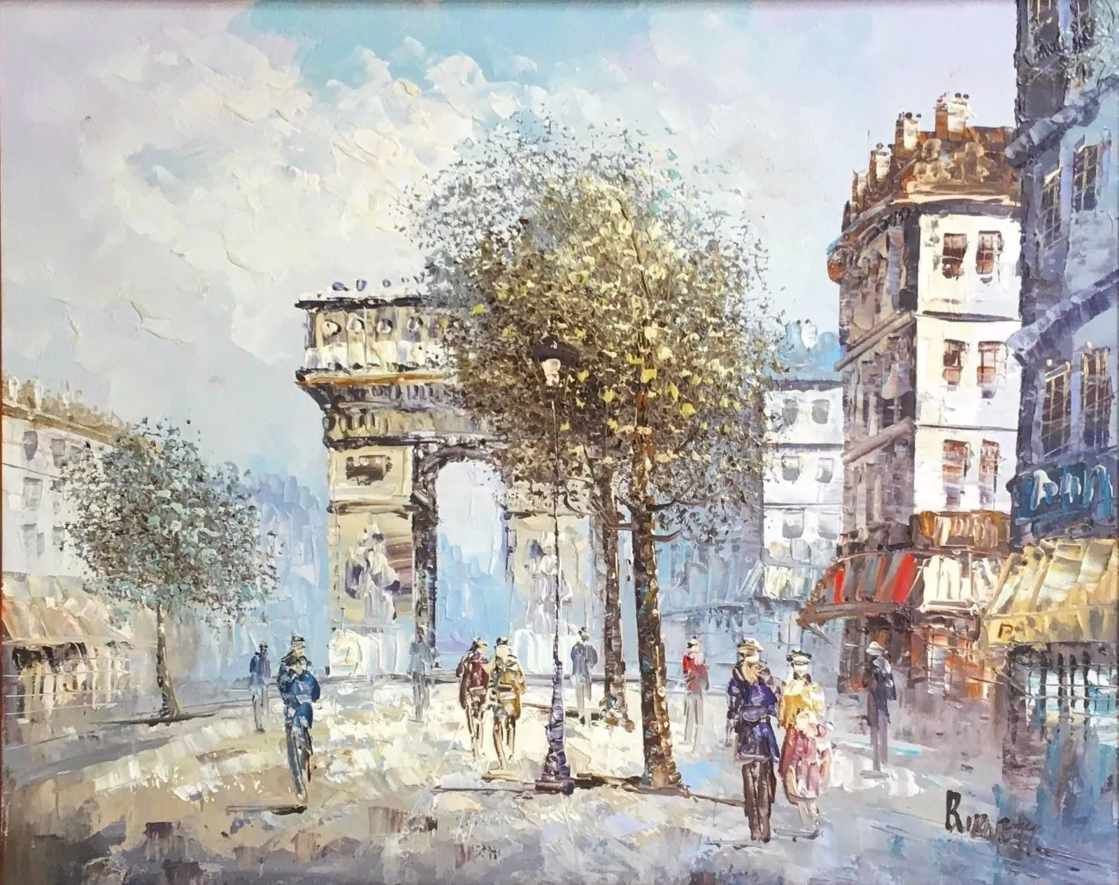 Caroline Burnett, "Triumphal Arch" Paris, Signed Original Oil Painting- $2K Apr Value*