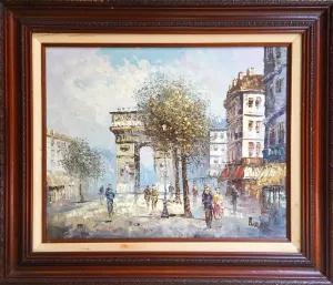 Caroline Burnett, "Triumphal Arch" Paris, Signed Original Oil Painting- $2K Apr Value*