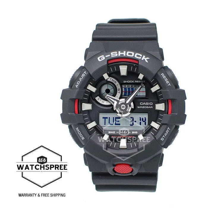 Casio G-Shock New GA-700 Black Resin Band Watch GA700-1A