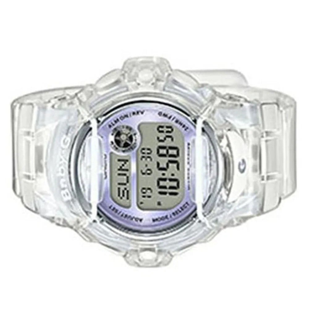 CASIO Men's Resin Case White Resin Band Gray Dial Smart Watch - BG169R-7E