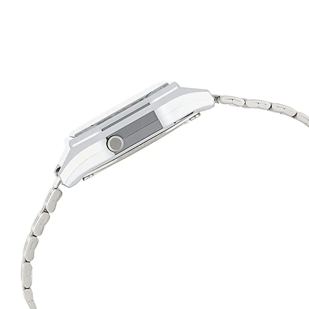 Casio Womens Mid-Size Silver Dial Band Digital Retro Stainless Steel Quartz Watch - LA680WA-7DF