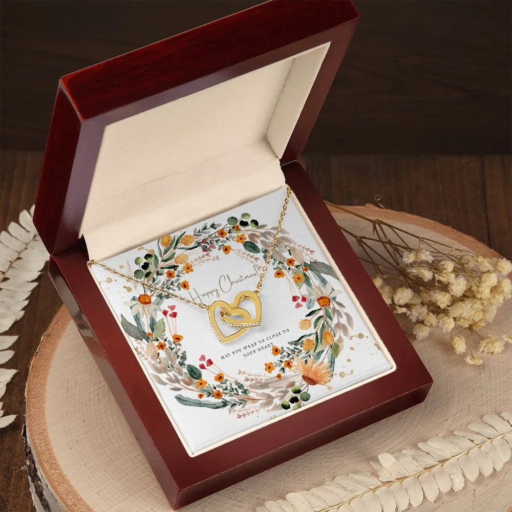 Christmas Jewelry Gifts Interlocking Hearts Happy Christmas