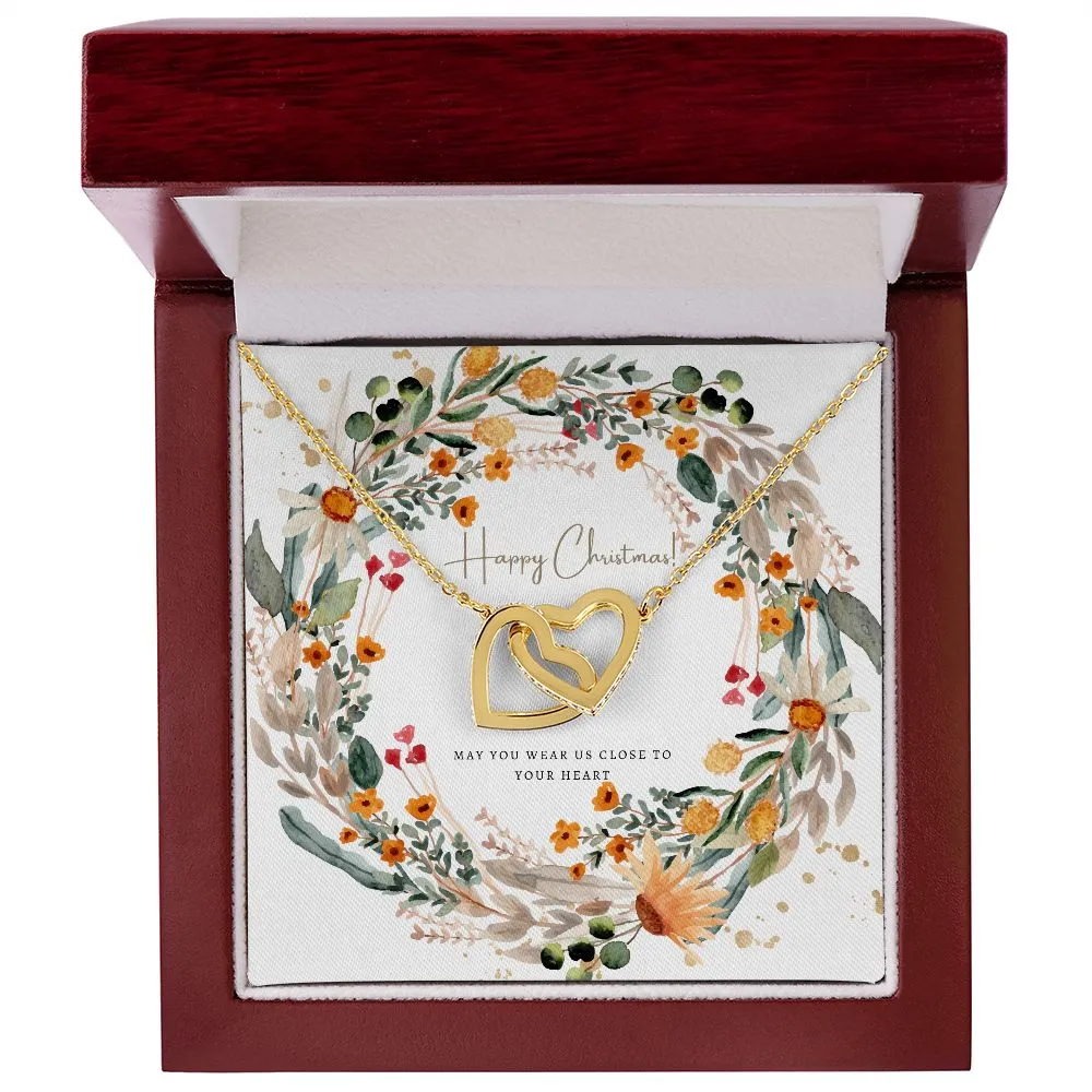 Christmas Jewelry Gifts Interlocking Hearts Happy Christmas