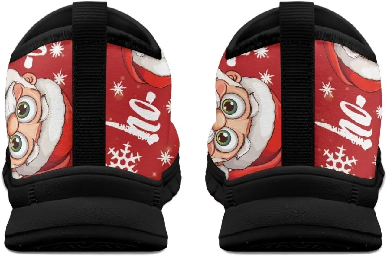 Christmas Sneakers for Women Casual Slip On Cozy Low Top Sneakers Lightweight Non-Slip Holiday Walking Shoes for Teen Girls US 5.5-11.5