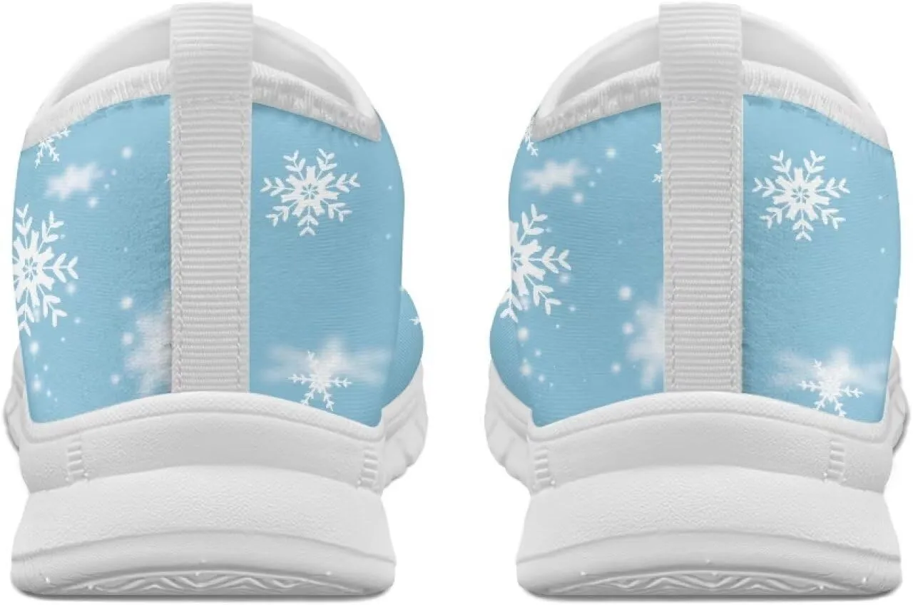 Christmas Sneakers for Women Casual Soft Slip On Athletic Running Sneakers for Ladies Low Top Hands Free Non-Slip Walking Shoes for Teen Girls Black US 5.5