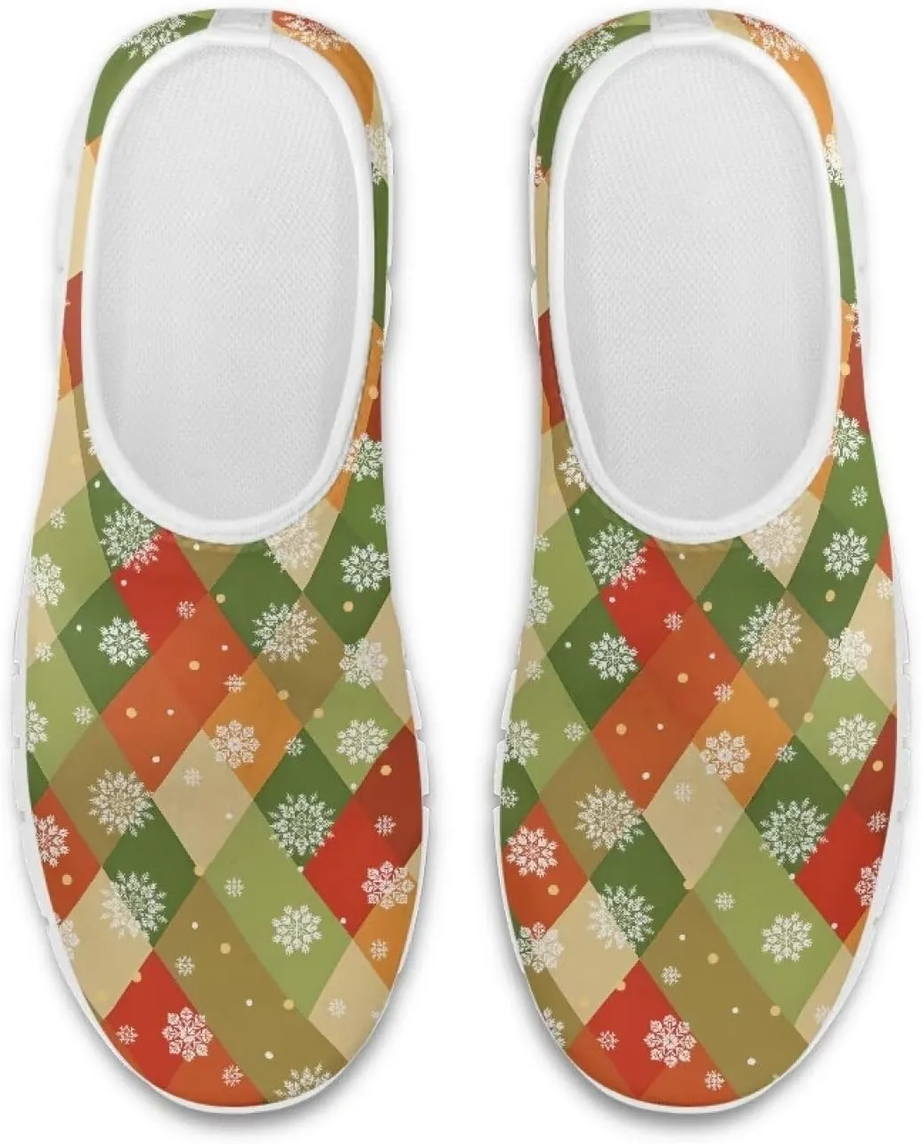Christmas Sneakers for Women Soft Slip On Low Top Sneakers Casual Non-Slip Lightweight Athletic Walking Shoes for Teen Girls US 5.5-11.5