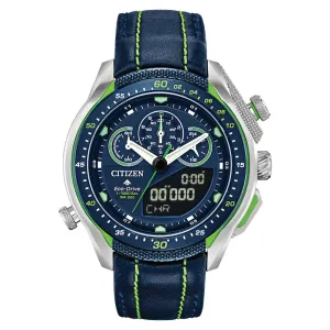 Citizen Bianca Drive Mens Blue Leather Band Blue Dial Watch - JW0138-08L