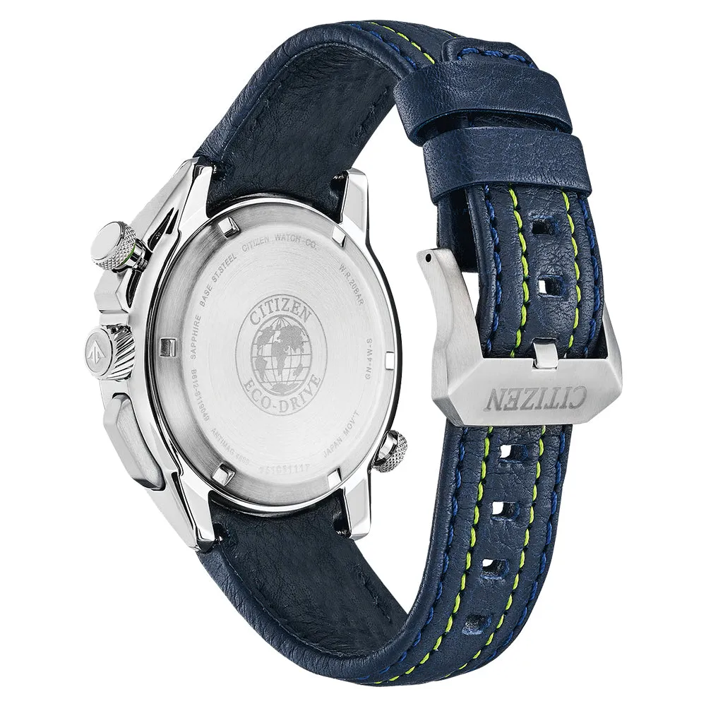 Citizen Bianca Drive Mens Blue Leather Band Blue Dial Watch - JW0138-08L