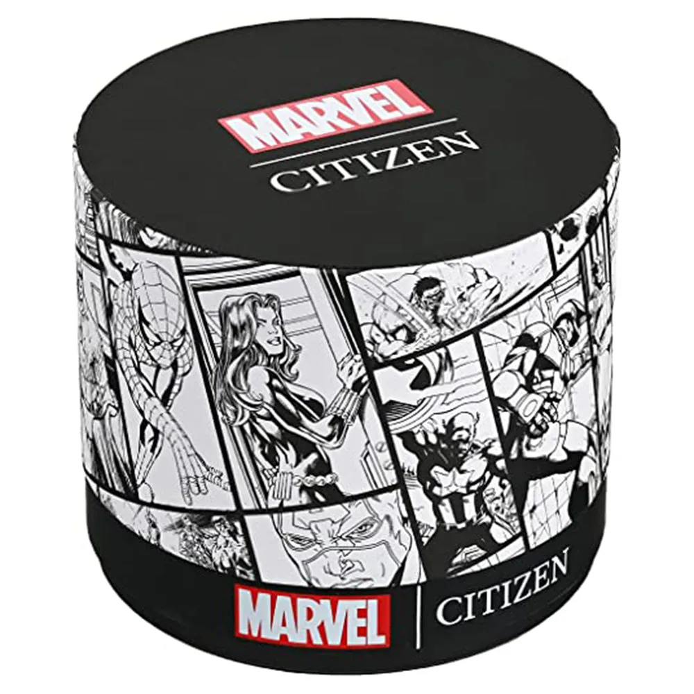 Citizen Mens Marvel Captain America Black Dial Multicolor Band Camouflage Nylon Watch - AW1367-05W