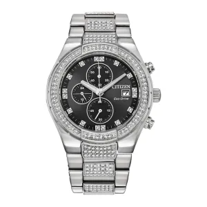 Citizen Watch with 42MM Black Round Dial and Stainless Steel Bracelet. CA0750-53E