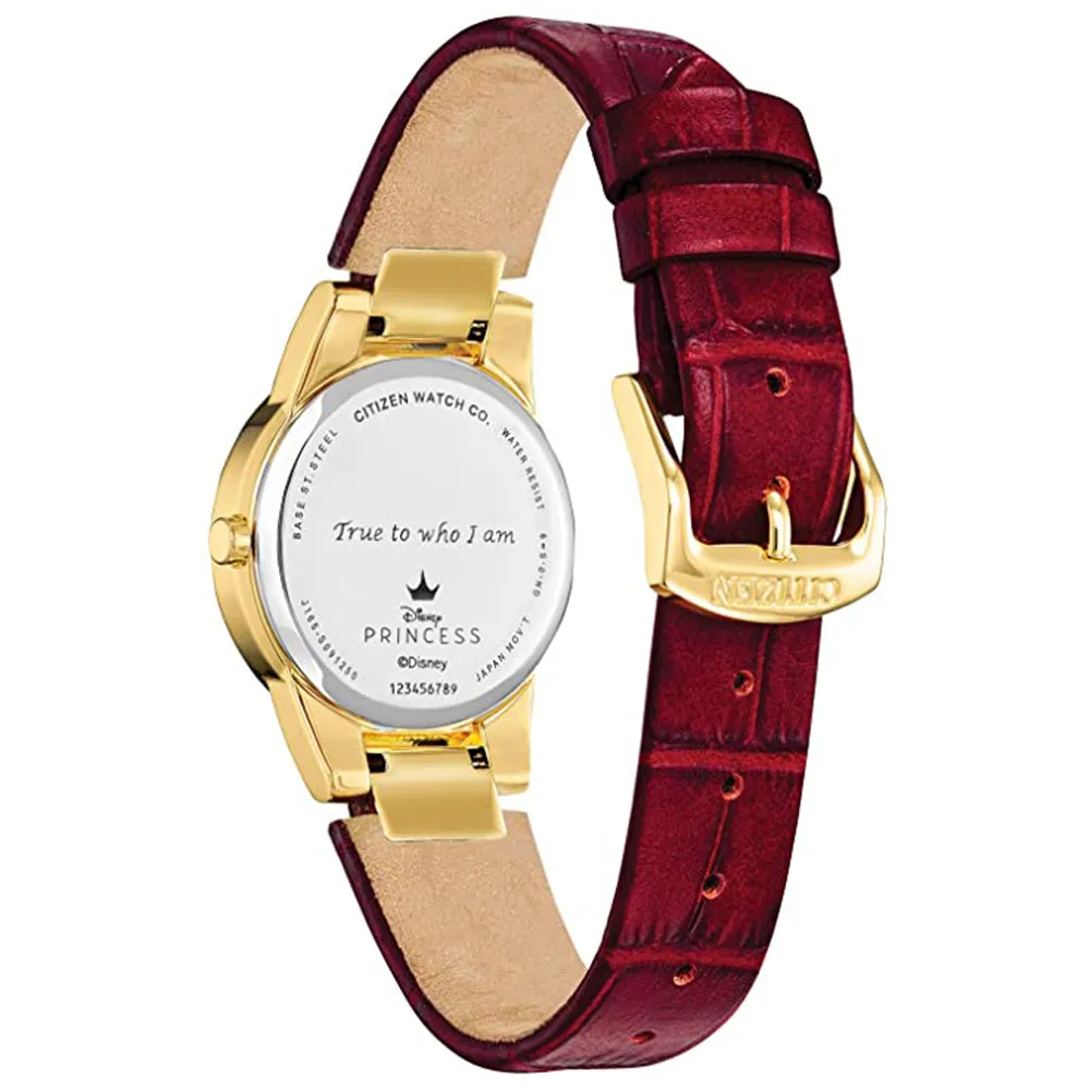 Citizen Womens Mulan Disney Black Dial Red Band Dress Watch - GA1057-01W