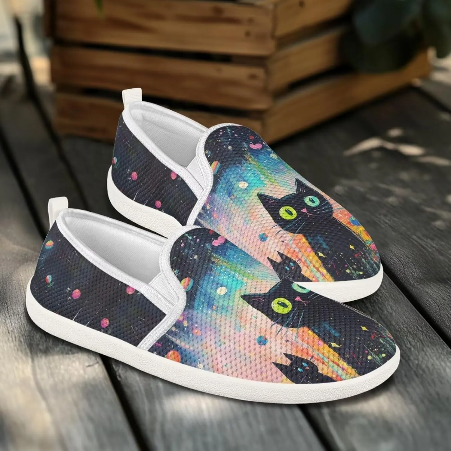 Comfy Walking Shoes for Women Slip On Casual Hand Free Flats Mesh Sneaker Breathable Gym Workout Running Dressy Wide Width Size 5.5-10.5