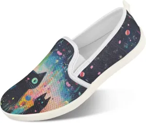 Comfy Walking Shoes for Women Slip On Casual Hand Free Flats Mesh Sneaker Breathable Gym Workout Running Dressy Wide Width Size 5.5-10.5