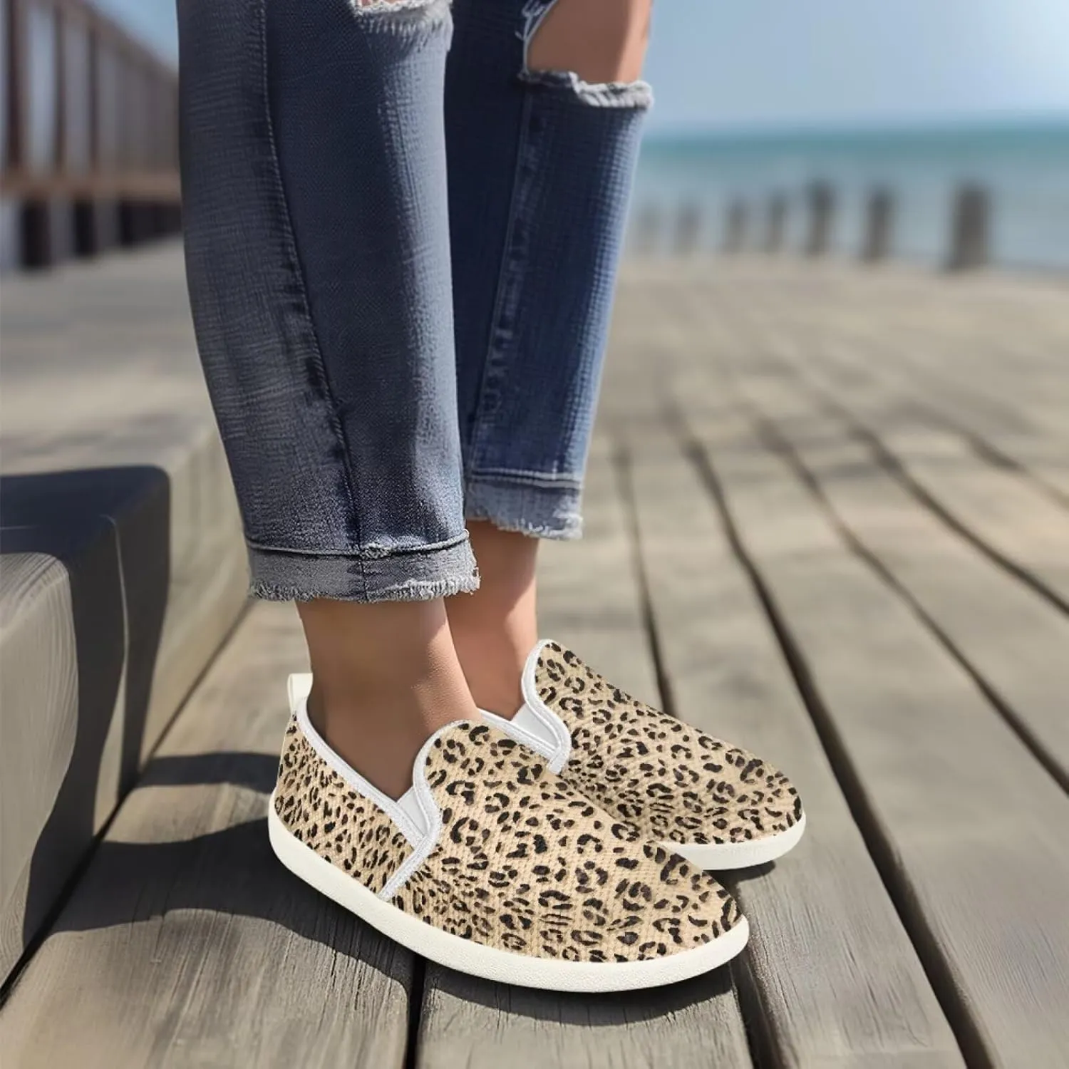 Comfy Walking Shoes for Women Slip On Casual Hand Free Flats Mesh Sneaker Breathable Gym Workout Running Dressy Wide Width Size 5.5-10.5