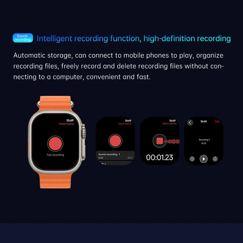 DaTeoy GS Ultra 2 Smart Watch, 2.13" AMOLED Display, OS 10, AOD, ChatGPT, GPS Track, IP68 Waterproof, Blood Pressure, Heart Rate, Sleep Monitor