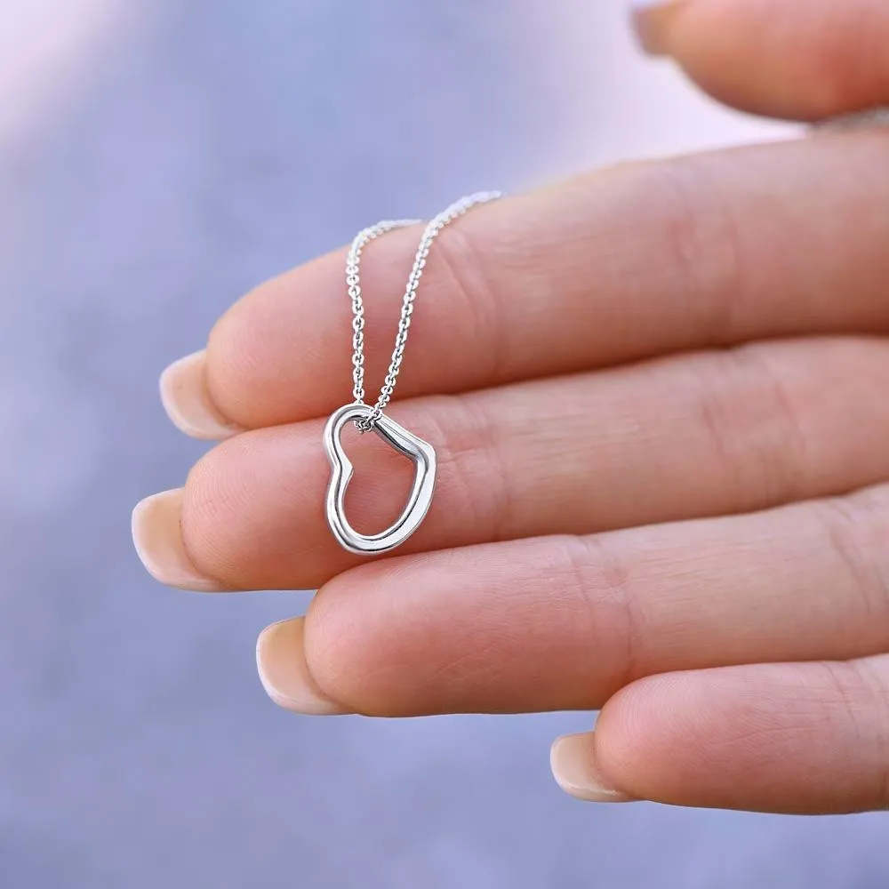 Daughter in Law Gift for Wedding, Gift for Daughter-in-law Simple Heart Necklace, White or Yellow Gold