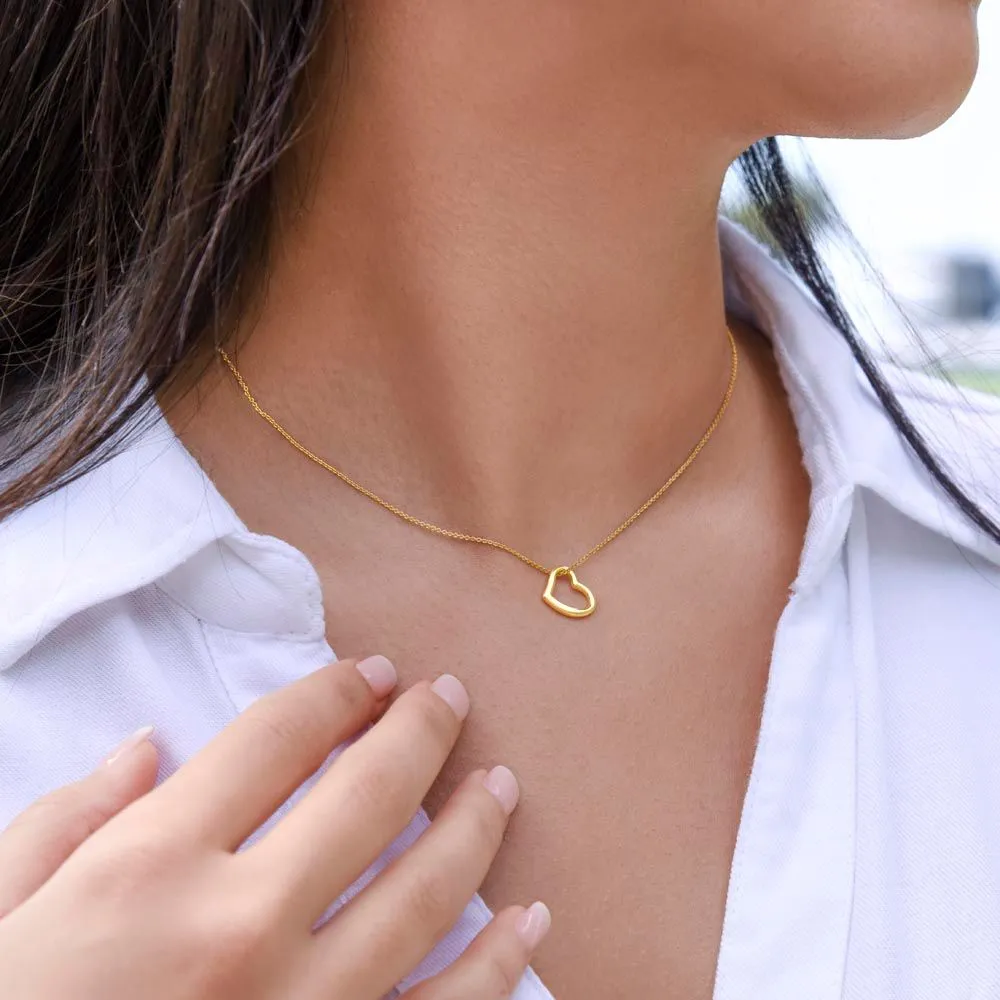 Daughter in Law Gift for Wedding, Gift for Daughter-in-law Simple Heart Necklace, White or Yellow Gold
