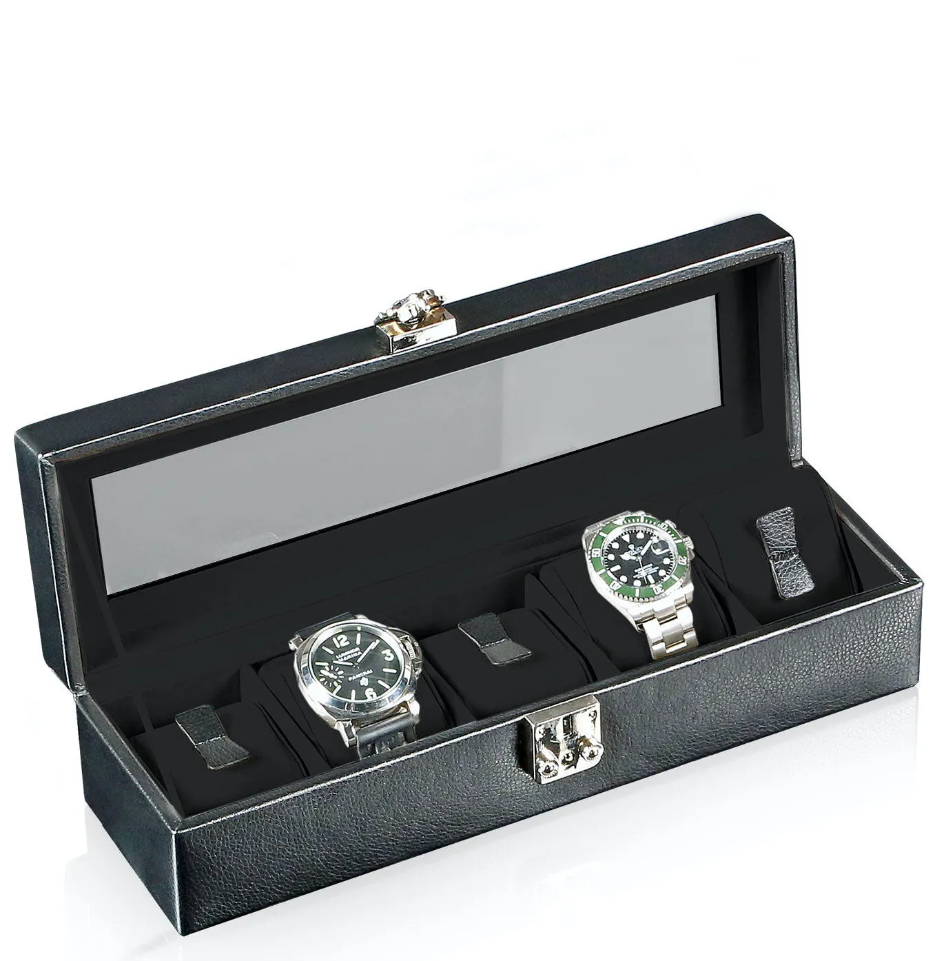 Designhuette Watch Box With Viewing Window Solid 5 Black