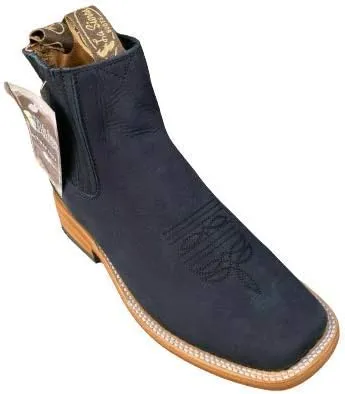 Dona Michi MENS BOTIN COWBOY LEATHER RODEO SLIP ON ANKLE SQUARE TOE BOOTS