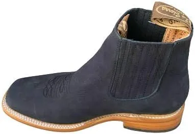 Dona Michi MENS BOTIN COWBOY LEATHER RODEO SLIP ON ANKLE SQUARE TOE BOOTS