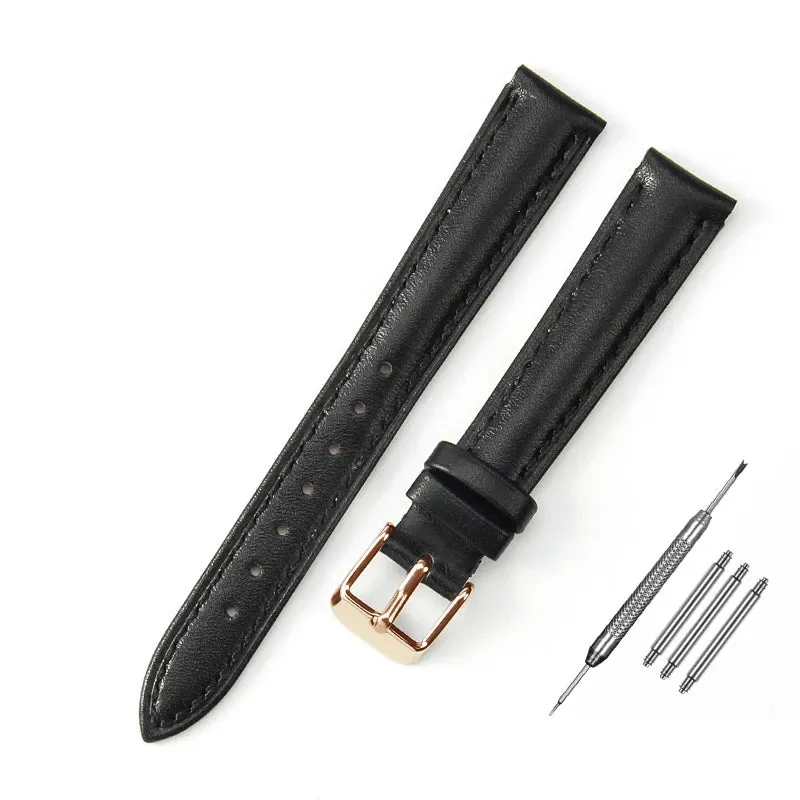 Durable Genuine Leather Watch Strap (10mm, 12mm, 14mm, 16mm, 18mm)