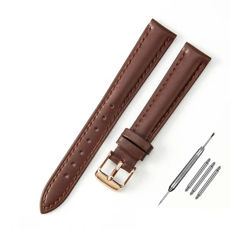 Durable Genuine Leather Watch Strap (10mm, 12mm, 14mm, 16mm, 18mm)