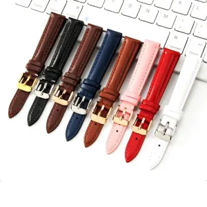 Durable Genuine Leather Watch Strap (10mm, 12mm, 14mm, 16mm, 18mm)