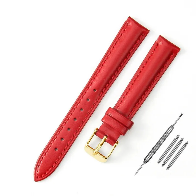 Durable Genuine Leather Watch Strap (10mm, 12mm, 14mm, 16mm, 18mm)