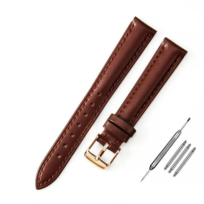 Durable Genuine Leather Watch Strap (10mm, 12mm, 14mm, 16mm, 18mm)